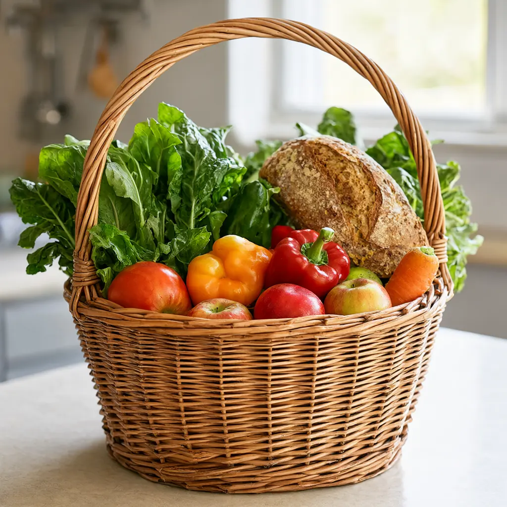 A basket of fresh produce