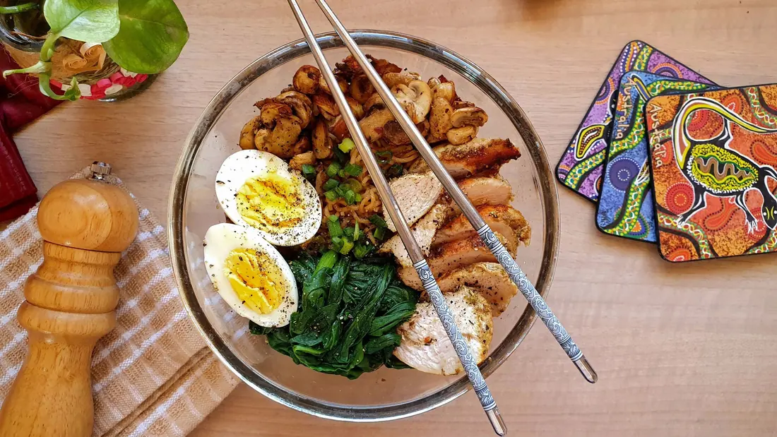 Cooked protein foods: meat, eggs and beans